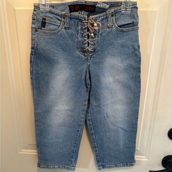 Mudd Yo! Y2K Lace Front Capris size 3 - Picture 1 of 7